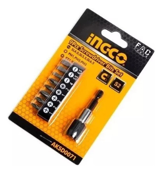 Juego De Puntas Destornillador De 9 Piezas Ingco Aksd0071 0