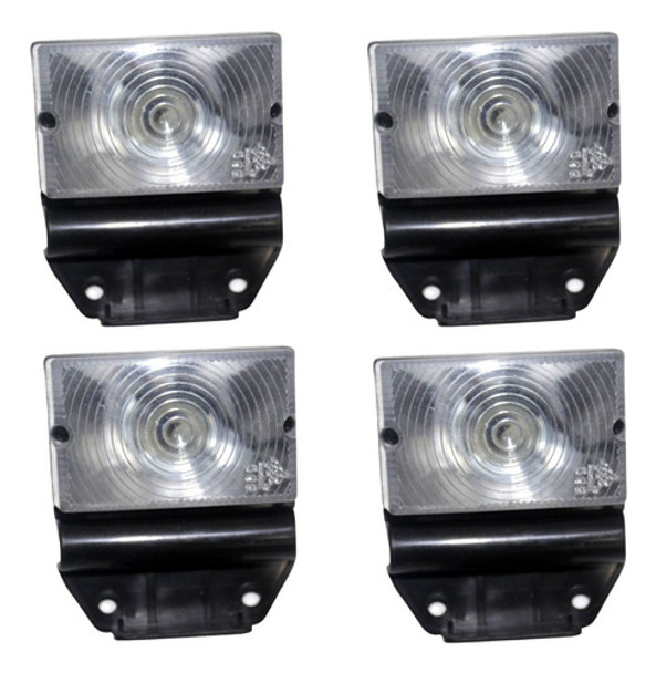 Kit 4 Lanterna Lateral Suporte Flexivel Cristal Caminhão 0