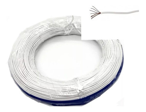 Cabo Flexivel 28awg 0,10mm Branco Rolo C/100mts 0