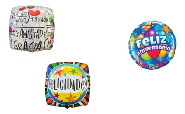 10 Globos Metalizados Feliz Dia Bienvenidos Amistad Amor Tkm 0