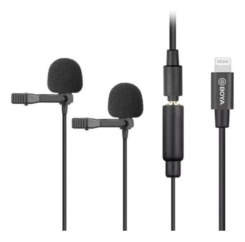 Microfone Lapela Duplo Para iPhone Lightning Boya By-m2d 0