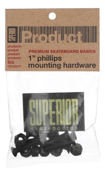 Kit Tornillos + Tuercas Skate ¡superior! 1  Phillips Negros 0 Kit Tornillos + Tuercas Skate ¡superior! 1  Phillips Negros 0