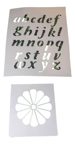 Stencil Abecedario Mas Flor 0