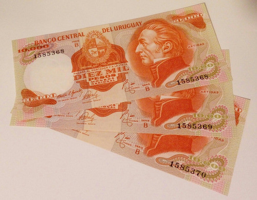 Eb+ Uruguay: 3 Correlativos Unc $10.000 0