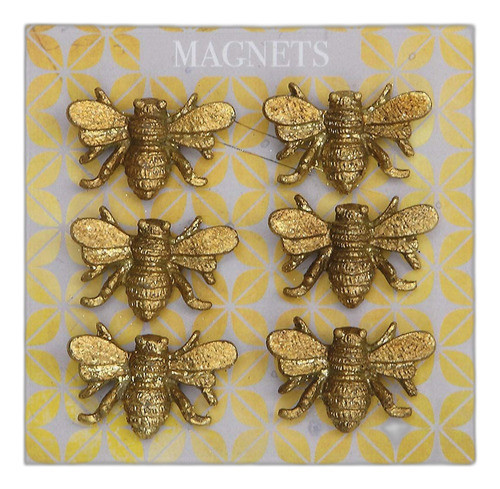 Creative Coop Conjunto De 6 Imanes De Abeja Pewter En Una Ta 0