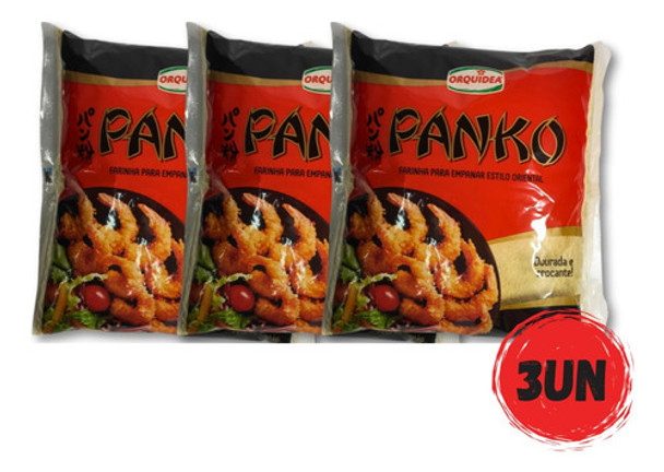 Kit 3 Farinha Panko Crocante Oriental Empanados 1kg 0