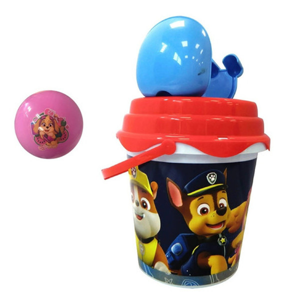 Set De Playa Balde Pala Rastrillo Y Pelota Paw Patrol 0