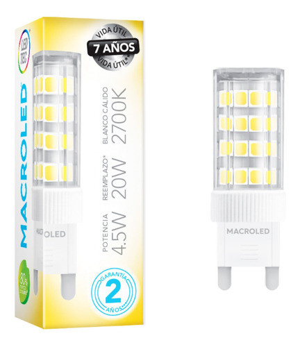 Bipin G9 9w Macroled - Cálido 0