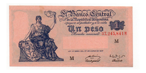 Billete 1 Peso Moneda Nacional Progreso Bottero 1838 0