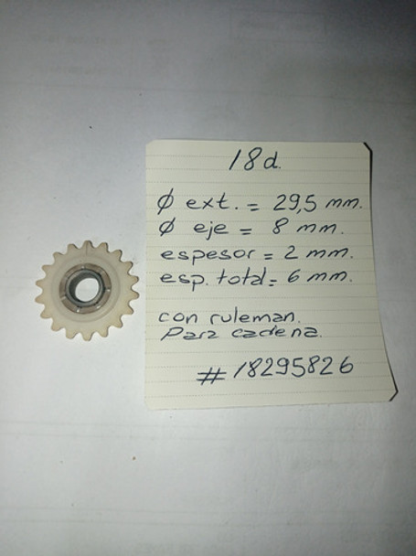 Piñón, Engranaje Plástico 18 Dientes. #18295826 0