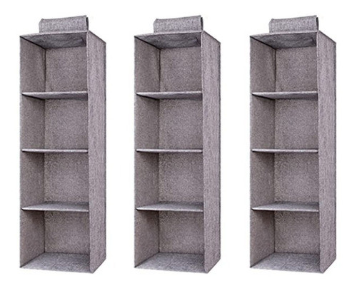 Set X3 Organizador De Ropa Colgante 4 Estantes Regalos Ámbar 0