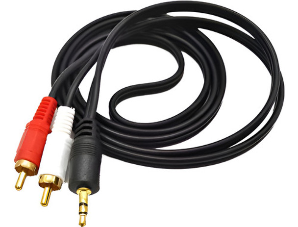 Cable 2 Rca A Miniplug Jack Estereo 3,5 Audio 3 Metros 0