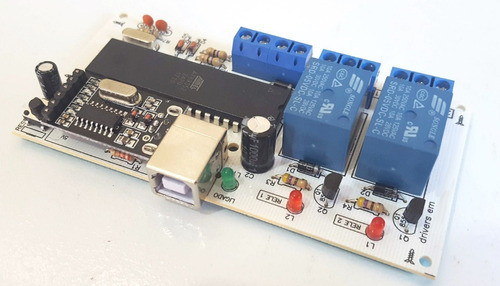 Placa Automacao 2 Rele Por Pc Serial Usb Android Raspberry 0