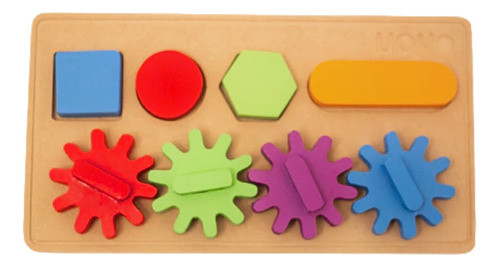 Juego De Encastre Engranaje Formas Geométricas Colores Uovo 0