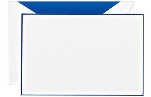 Crane Y Co Regent Azul Con Borde Tarjeta De Correspondencia 0