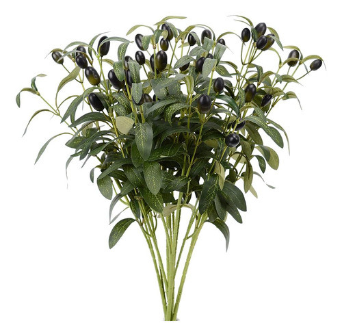 Clong 5 Ramas Olivo Artificiales, Tallos Verdes, Ramas Olivo 0