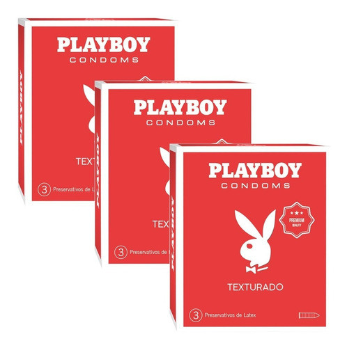 Playboy Premium Textured Condoms X9 Units 3 Boxes
