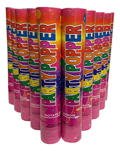 20 Unidades Lança Confete Metalizado Retangular Rose 30cm 0