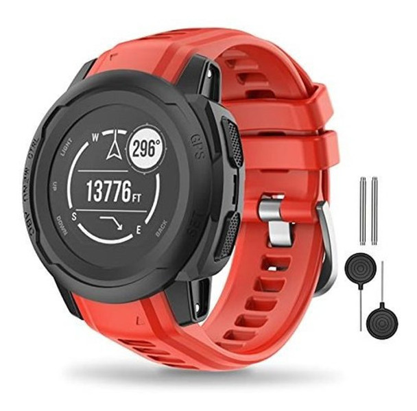 Malla Para Reloj Garmin Instinct 2s /instinct 2s Solar Rojo 0