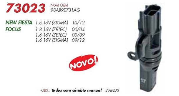 Sensor De Velocidad Ford Focus 1.6 1.8 De 2000 A 2012 0