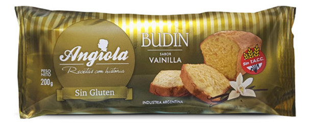 Budin De Vainilla Libre De Gluten Angiola Sin Tacc 200g 0