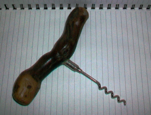 Sacacorchos Antiguo De Madera Artesanal 0