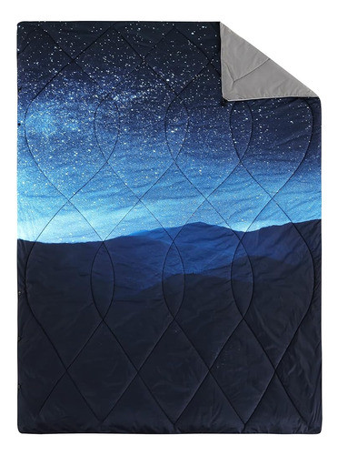 Qucover Camping Blanket - Starry Sky Pattern Packable Blanke 0