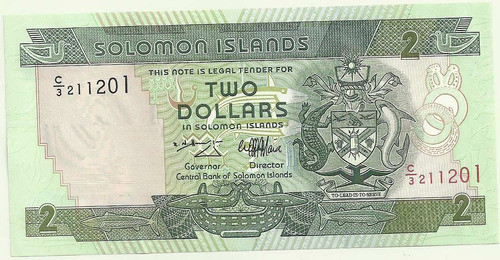 Billete Solomon 2 Dolares Año 1997 Sin Circular 0