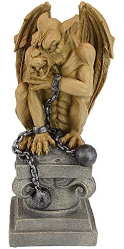 Diseño Toscano Ballandchain Gothic Dungeon Gargoyle Statue 0