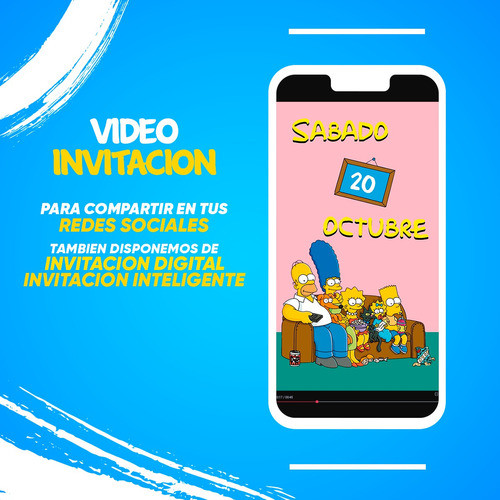 Video Invitación Los Simpson - Digital - Premium 0
