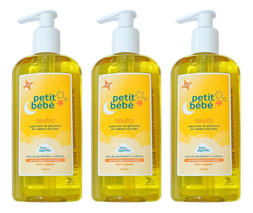Augusto Caldas Liquid Soap Glycerin Petit Bb 3x 250ml