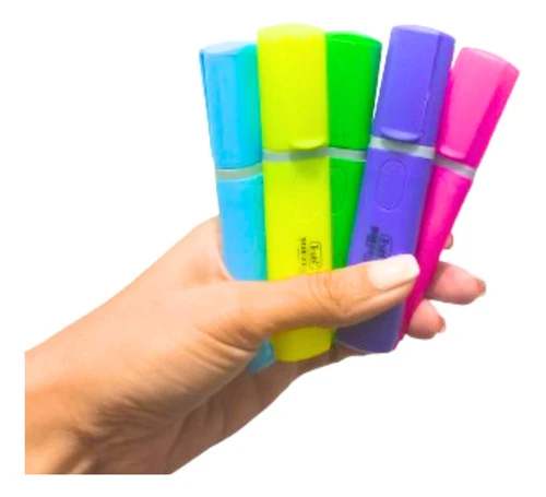 Resaltador Punta Chata Trabi X5 Unidades Varios Colores Surt 0