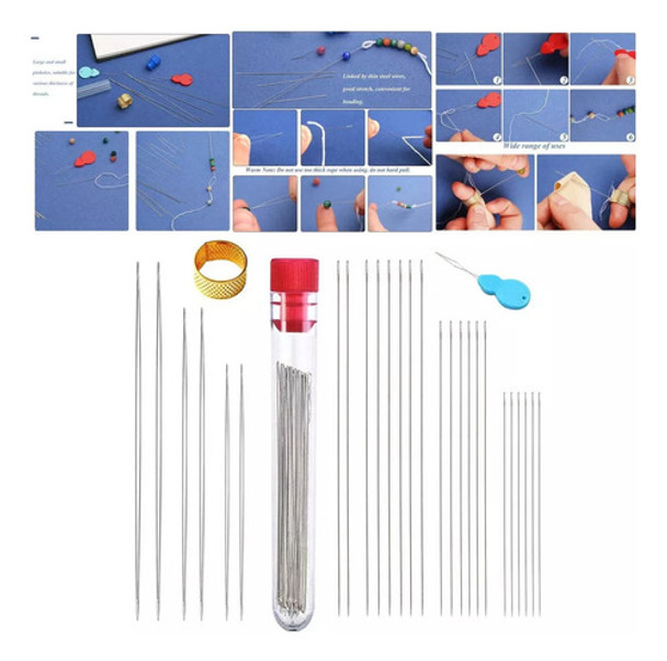 Conjunto De Agulhas De Miçangas Curvas 0