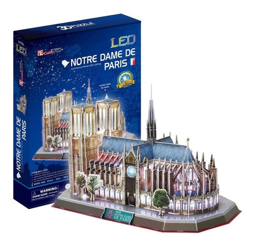 Puzle 3d 149 Notre Dame Luces Led - Cubicfun 0