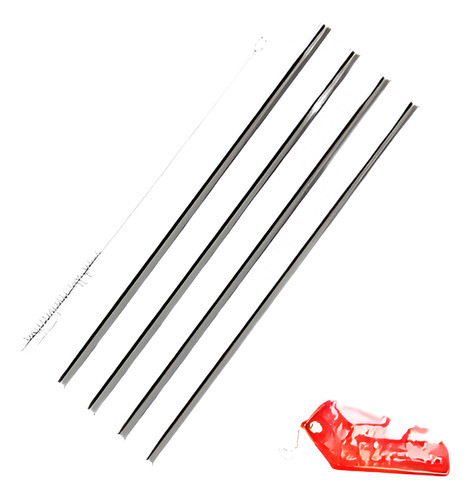 Nuevo 4pcs Beber Pajas Paja Recta Reutilizable De Acero Inox 0