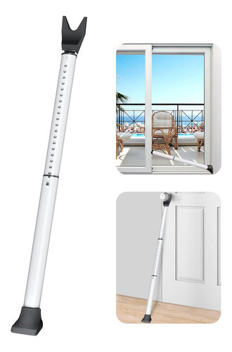 Barra De Seguridad Ajustable Para Puertas Y Patios Blanco 0