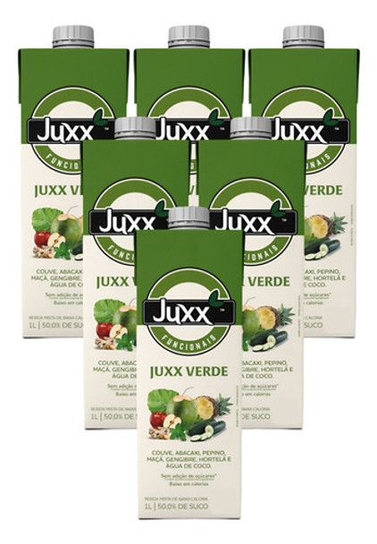 Kit 6 Suco Verde  Juxx Funcional Zero Adição De Açúcar 1 L 0