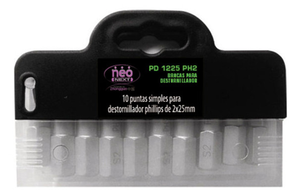 10 Puntas Phillip Para Atornillador 2x25mm Neo Pd1225ph2 0