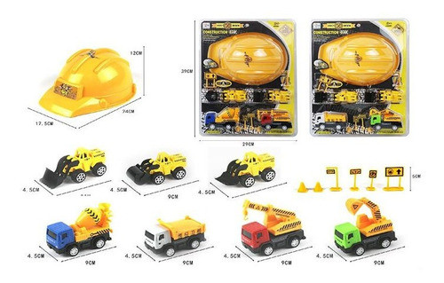 Set Construccion Casco Y Camiones 0
