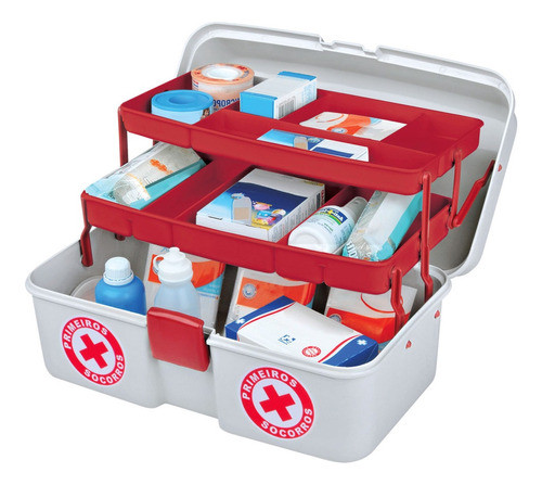 Caixa Maleta Kit Primeiros Socorros Emergência Branca 0