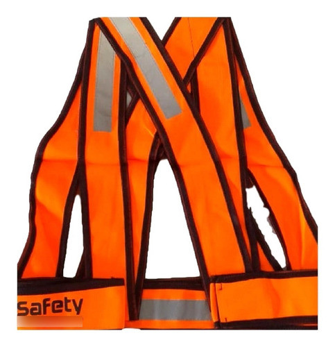 Colete Sinalizador Com Fitas Refletivas Modelo X Cor Laranja 0