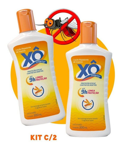 Kit C/ 2 Loção Repelente Xô Insetos 15% 9h Proteção 200ml 0