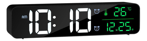 Alanas Reloj Despertador Grande Con Pantalla De Fecha/temper 0