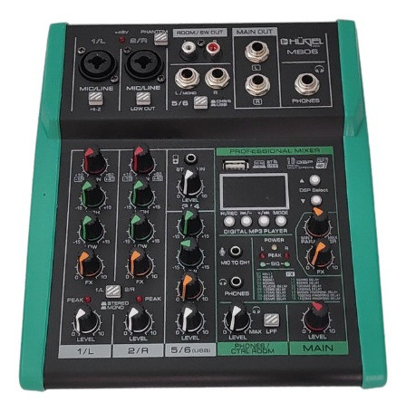 Consola Mixer Digital Hugel 6 Canales 16 Dsp Bluetooth Ctrl 0