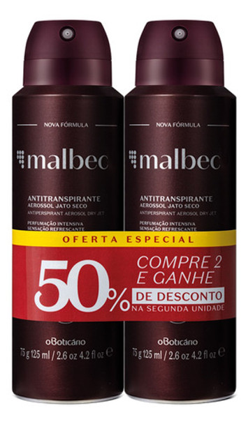 Boticário Kit Desodorante Antitranspirante Malbec (2 Unidade 0