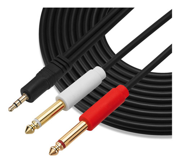 Ghwl, Cable De Conexion Chapado En Oro, 3.5 mm Trs A Dual Ts 0