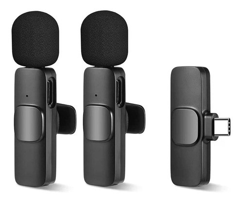 Microfone De Lapela Sem Fio Tipo C-usb De Dois Canais K 0