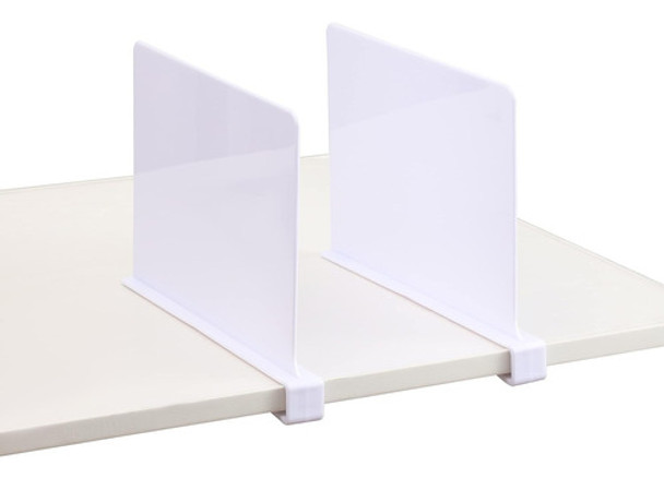 Organizador De Ropa Separador De Estantes Blanco 2pcs. 0