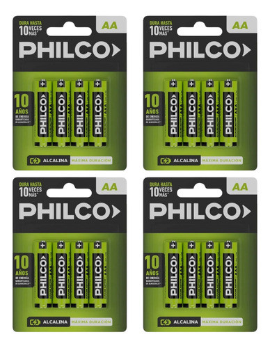 Combo X4 Pilas Philco Aa Blister 4 Unidades 0