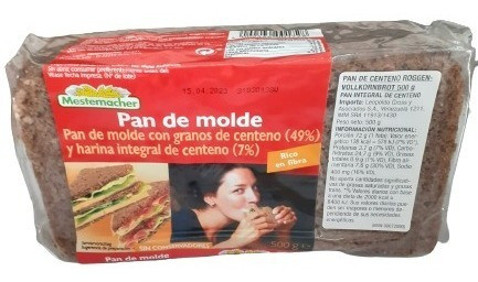 Pan De Centeno Con Harina Integral 500 0